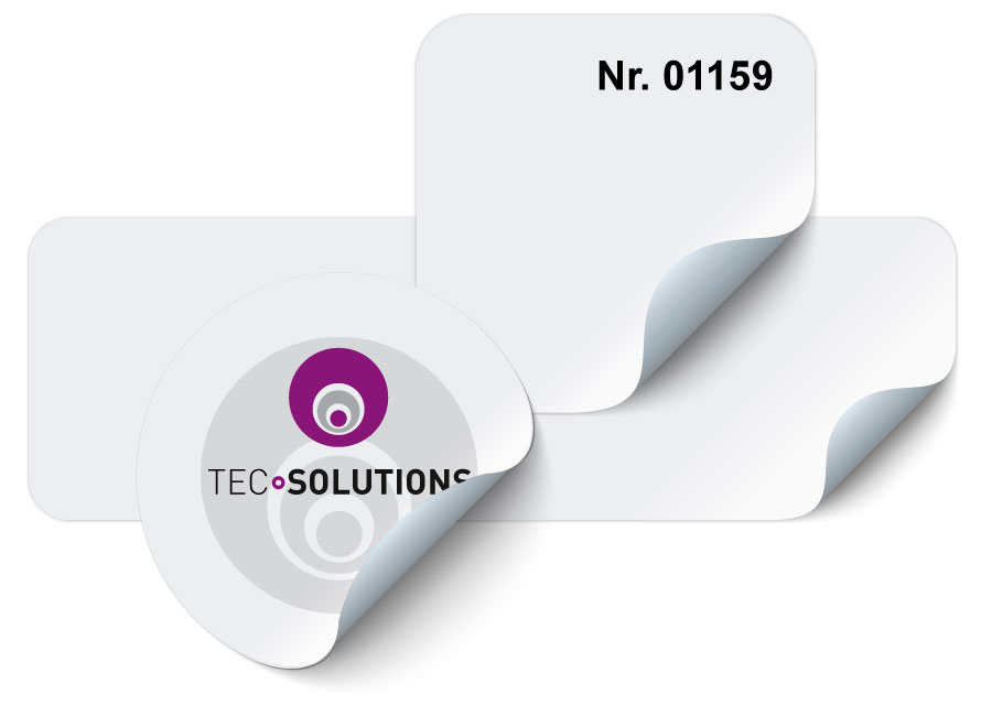 RFID Labels in unterschieldichen Formaten, rund, recheckig, quadratisch