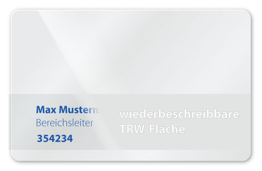 Plastikkarte mit Thermo-rewrite-Beschichtung