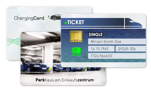 eTicket, Parkhauskarte und Ladekarte